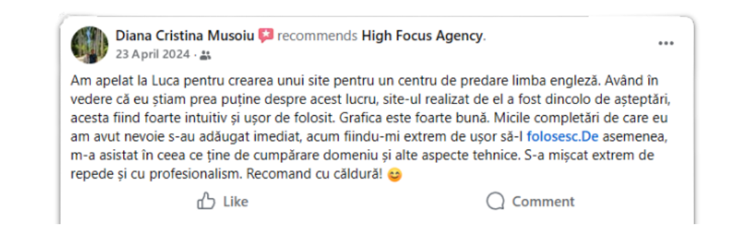 Recenzie Facebook
